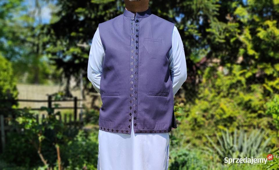 Kamizelka męska XL granatowa haft etniczna folk Szczecin