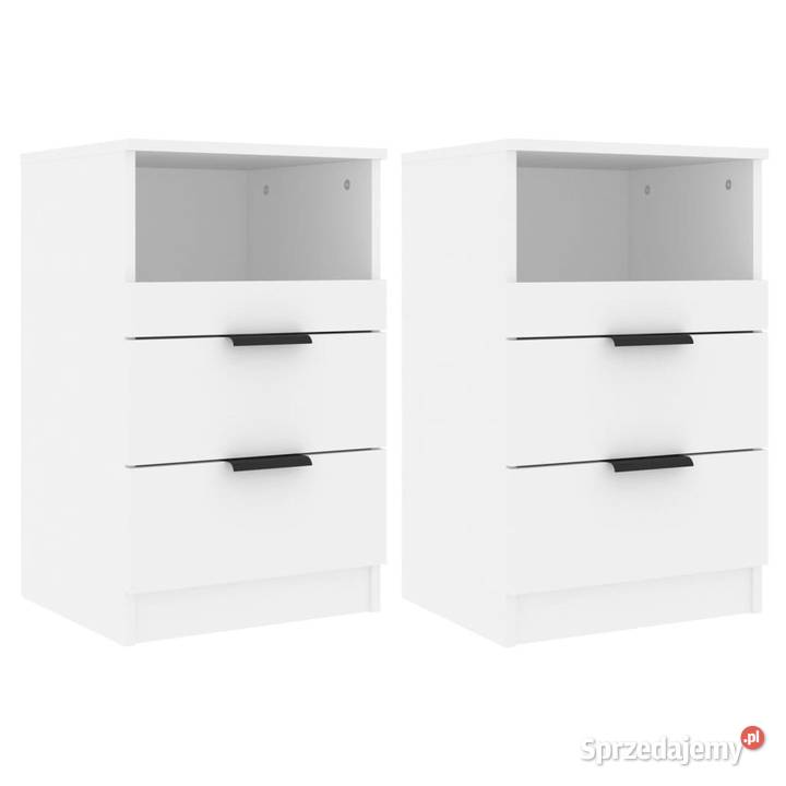 Szafki nocne 2 białe materiał drewnopochodny