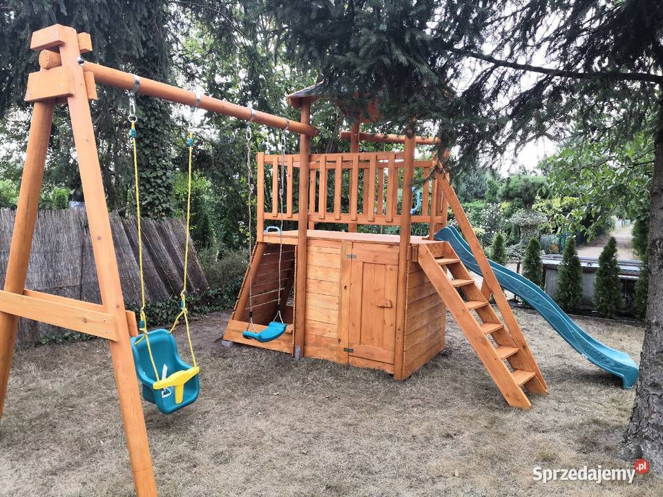 Plac zabaw dzieci huśtawka piaskownia ścianka Kawnice