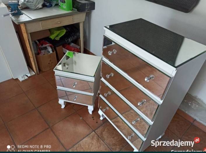 Komoda białaczarna Glamour nakastlik zestaw Nowy Sącz