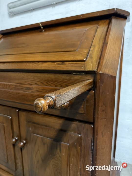Sekretarzyk vintage dębowymasywny OPIS Turek