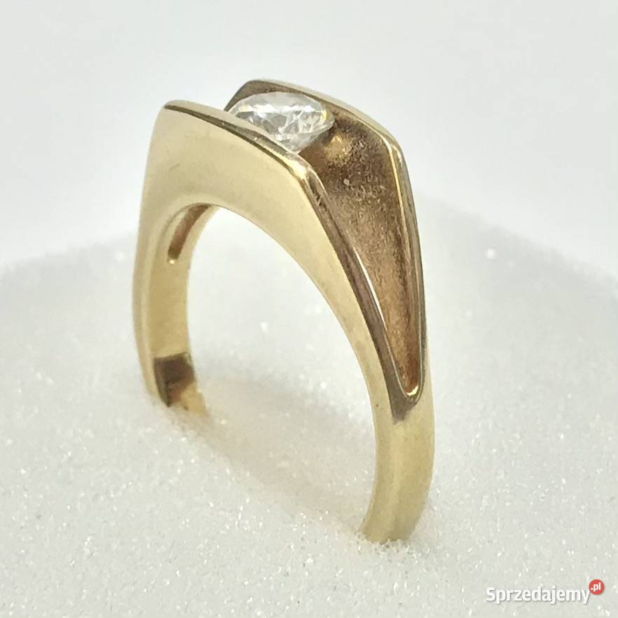 Złoty PIERŚCIONEK 14K KRÓLEWNY cudny KAMIEŃ 16 złote Warszawa