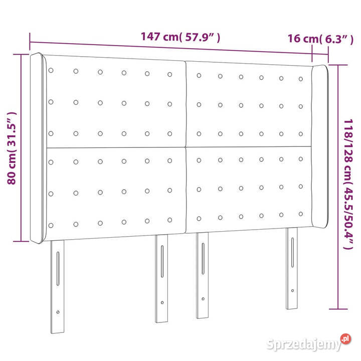 Zagłówek do łóżka z LED cappuccino 147x16x118128 Warszawa