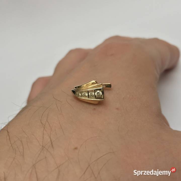 Złote kolczyki 585 14K z cyrkoniami zapięcie złoto Warszawa