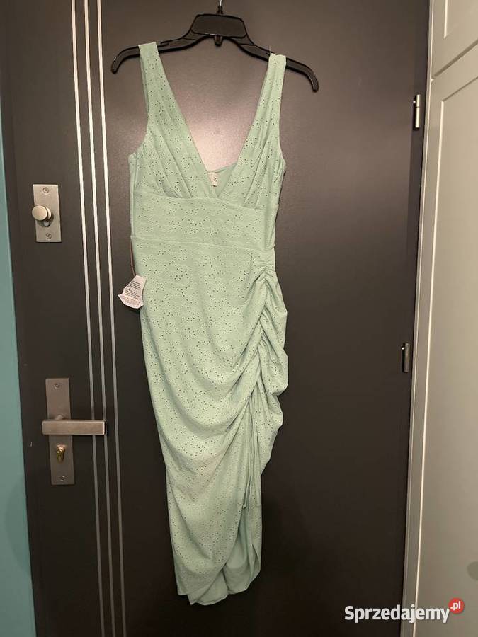 Asos sukienka koktajlowa mietowa marszczona nowa ASOS