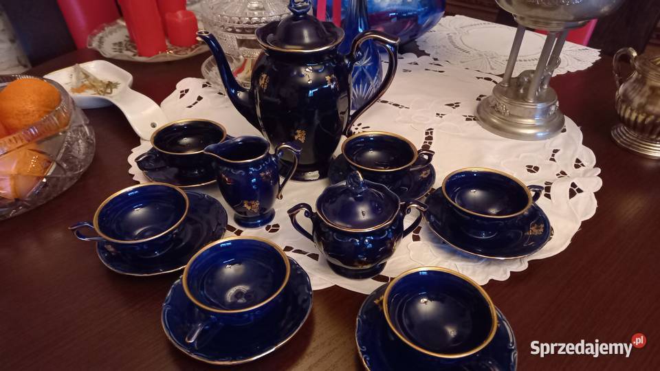 Serwis kawowyTułowicekobalt i złoto Warszawa