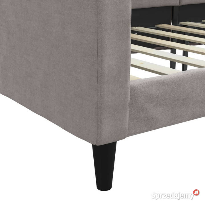 Sofa z funkcją spania kolor taupe obite tkaniną mazowieckie