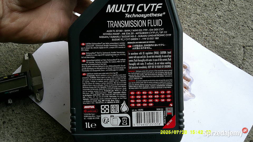 OLEJ SKRZYNI BIEGÓW CVT 1L MULTI CVTF MOTUL Olsztyn