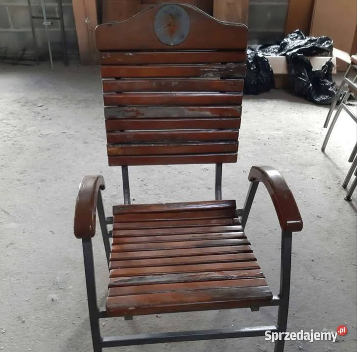 Krzesła ogrodowe barowe dębowe deski metal duża sprzedam