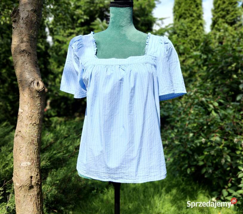 Niebieska bluzka w paski M 38 bawełna My Szczecin