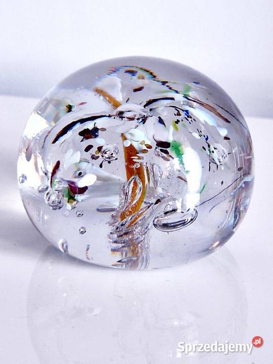 Duża kryształowa kula z kolorami Porcelana i szkło Dąbrowa Górnicza