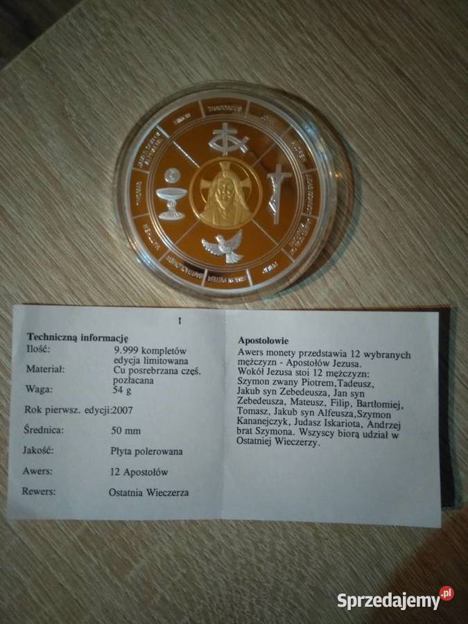 27 Moneta okolicznościowa 12 apostołów dolnośląskie Chrząstawa Mała