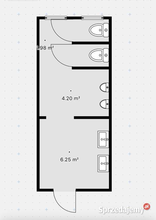 KONTENER SANITARNY WYPOSAŻONY 2x WC 2x PISUAR 2x
