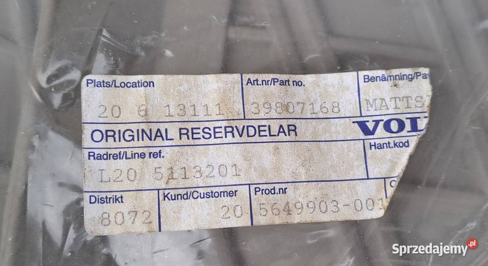 Dywaniki gumowe Volvo S40 V50 20042012 39807168 dolnośląskie Mielęcin