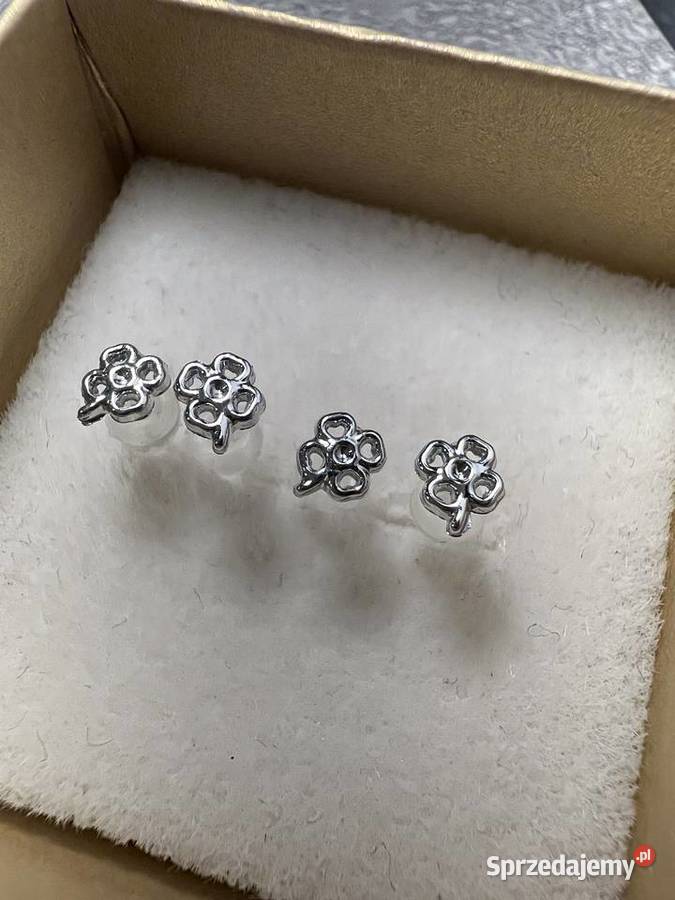 Kolczyki srebrne koniczyny koniczyna Jasło