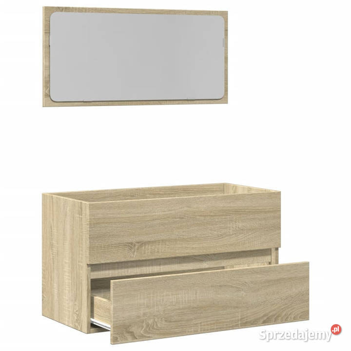 Szafka łazienkowa z lustrem dąb sonoma 80x385x45 Warszawa