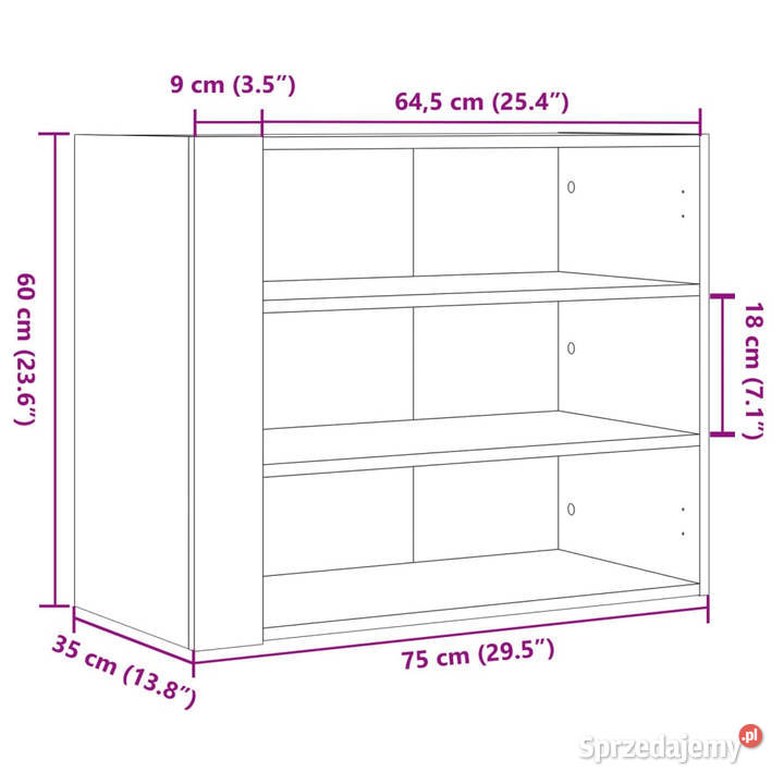 Szafka wisząca czarna 75x35x60 materiał mazowieckie Warszawa