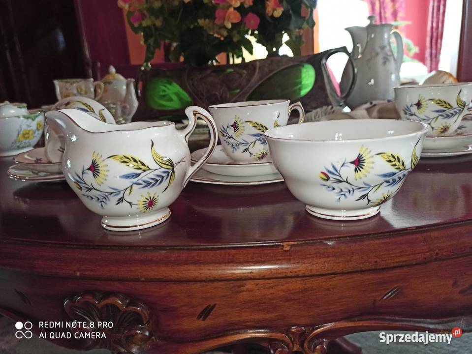 Filiżanka z talerzykiem deserowym Bone China pomorskie Gdańsk