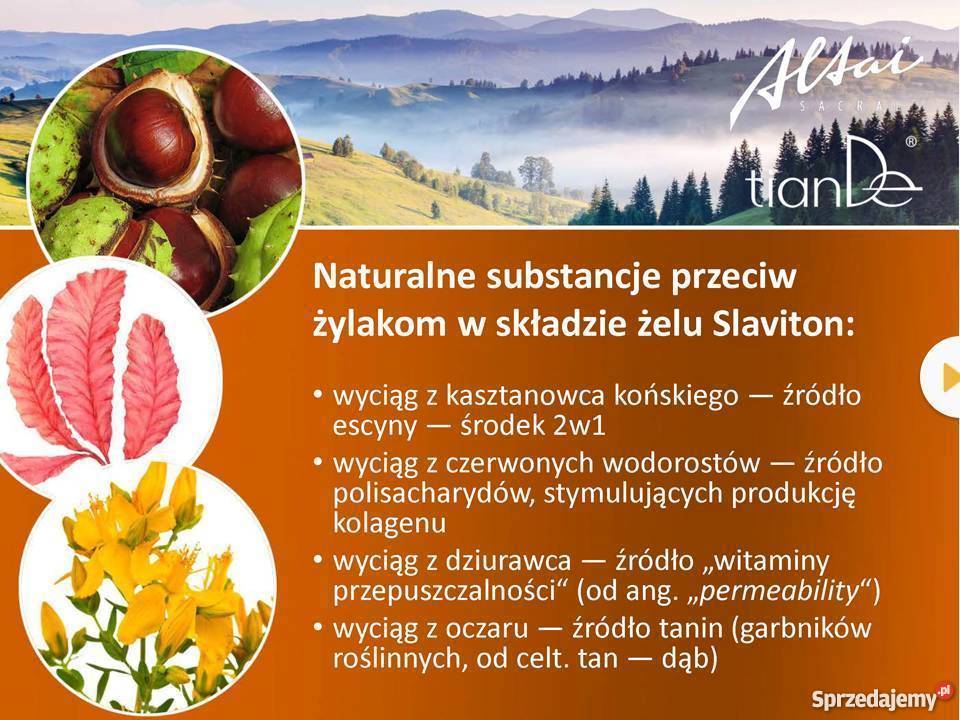 Ziołowy żel do nóg na żylaki Slaviton TianDe sprzedam