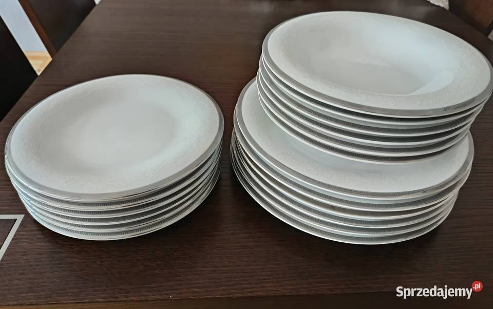 Talerze Bogucice ANTONIO PLATIN biały Częstochowa sprzedam