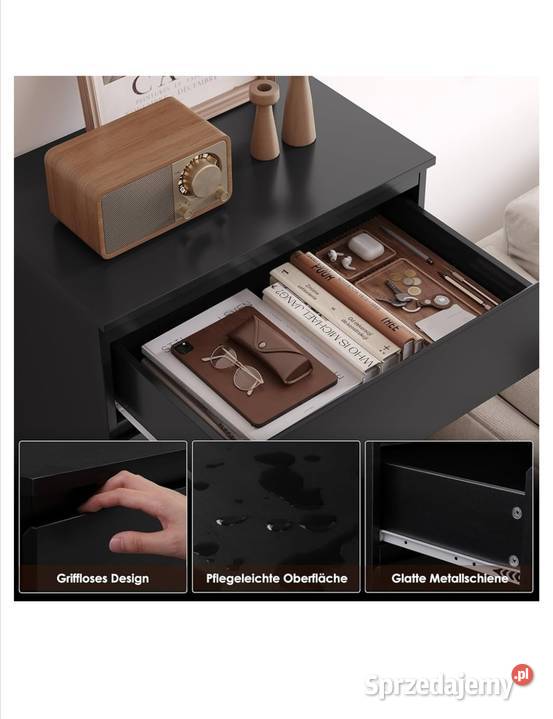 Komoda FOREHILL czarna 119 6 szuflad do sypialni lubuskie Gorzów Wielkopolski sprzedam