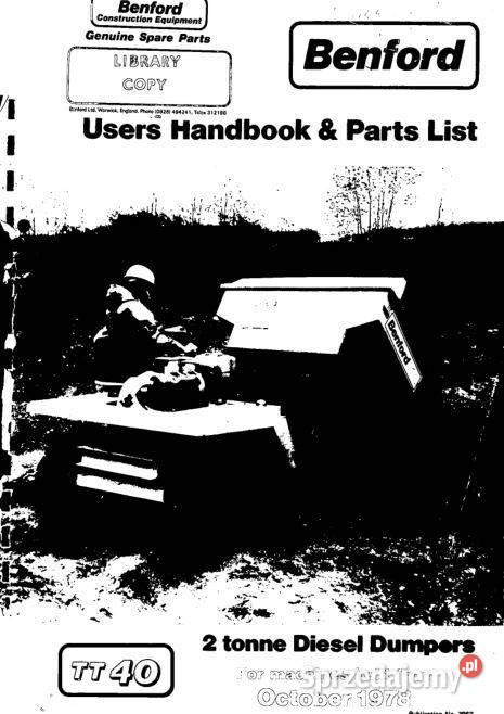 Benford TT40 TT2000 wozidło instrukcja obsługi z Kielce