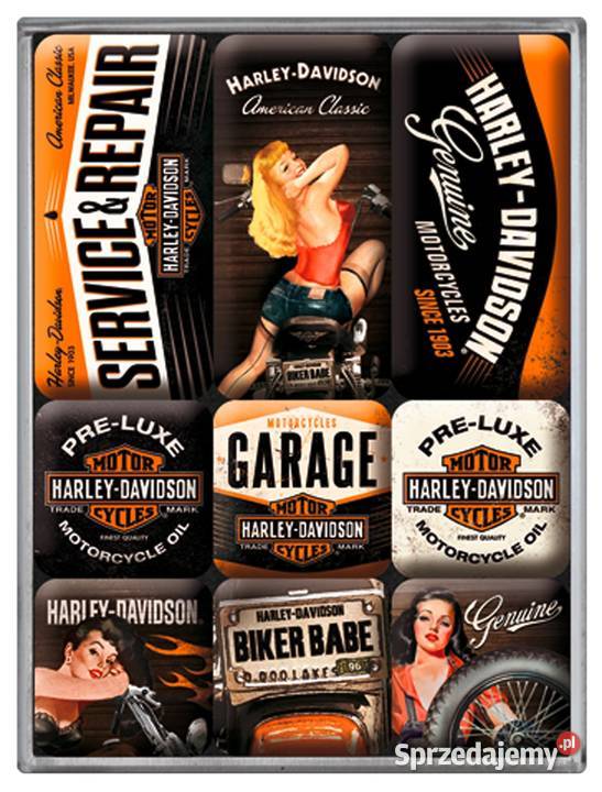 Magnesy na lodówkę zestaw 9 HarleyDavidson Wild śląskie
