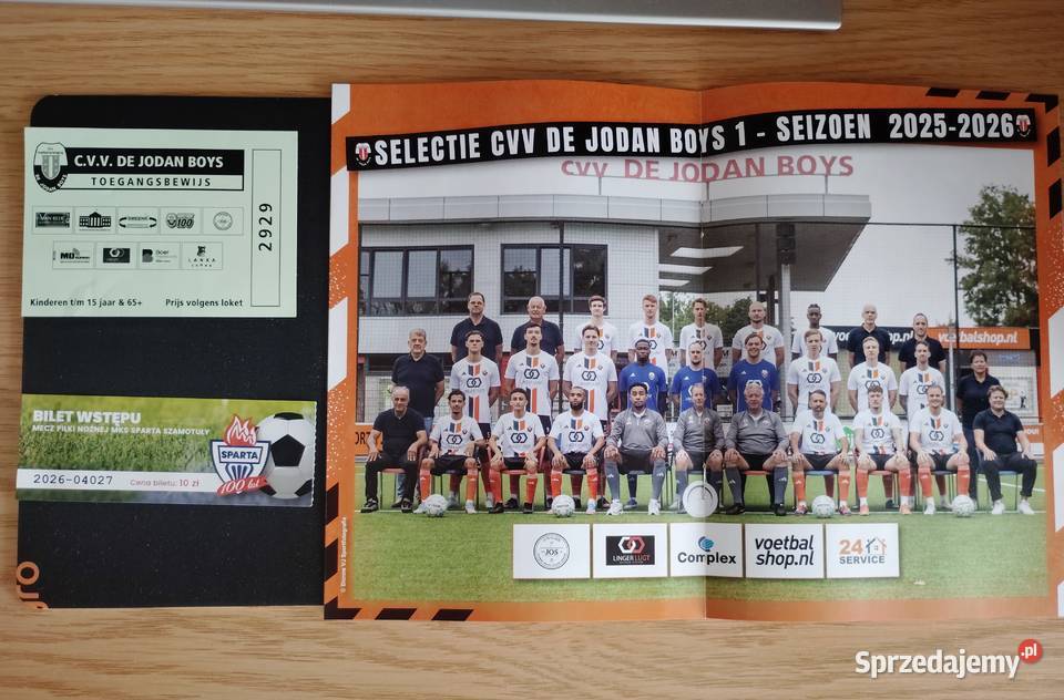 Bilet i program meczowy z V ligi holenderskiej sprzedam