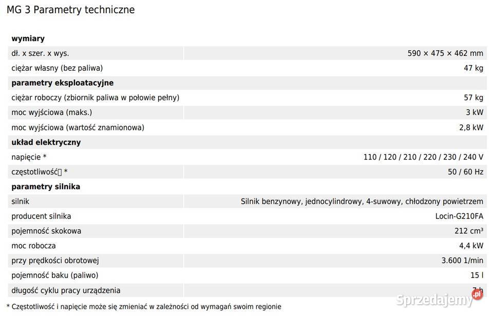 GENERATOR WACKER MG3 NOWY GWARANCJA RĘKI dolnośląskie Skoroszów sprzedam