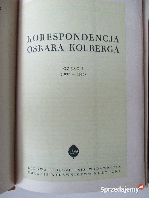 OKolberg DziełaKorespondencja etnografia folklor łódzkie Łódź sprzedam