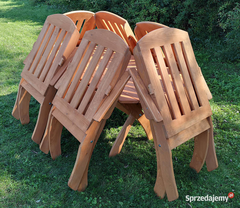 Krzesło ogrodowe drewniane składane tarasowe X Ogród Kalety