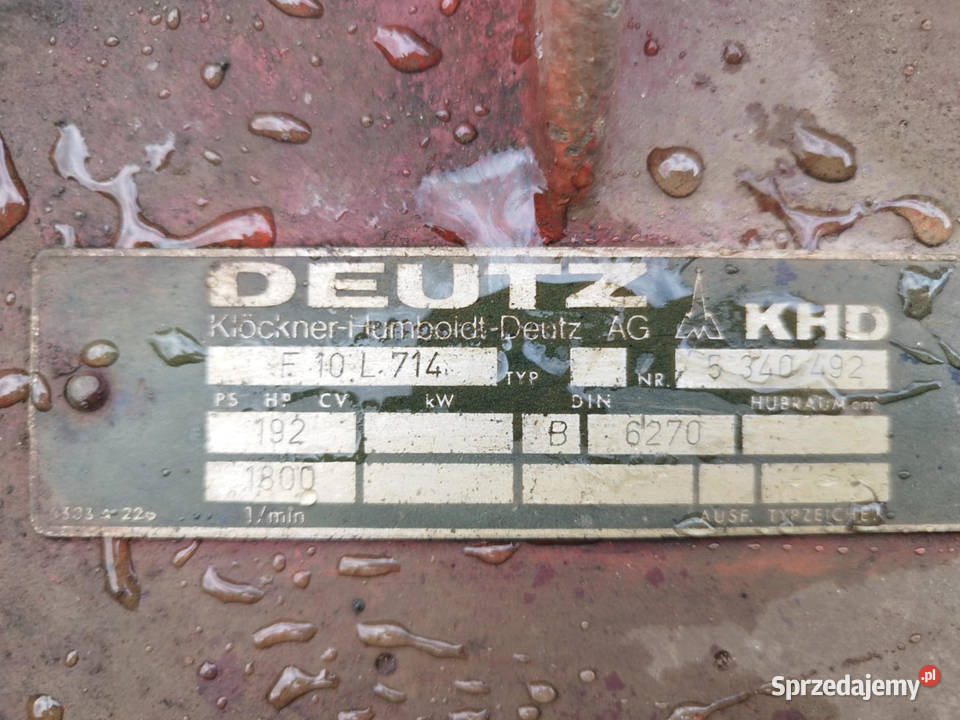 Silnik Deutz F10L 714 Silnik Deutz V10 wielkopolskie Strzyżew