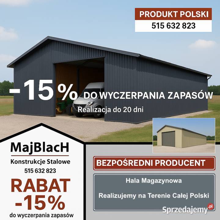 OBNIŻAMY CENY 15 Grafitowy Dwuspadowy Garaż Gryfice