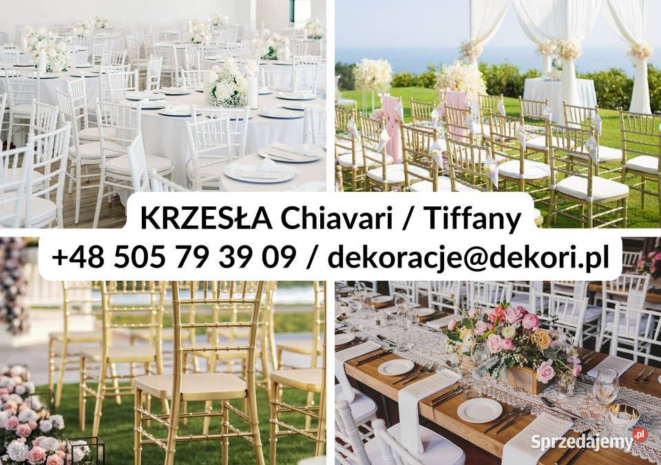 Krzesła Chiavari Złote Gdynia Gdańsk Sopot