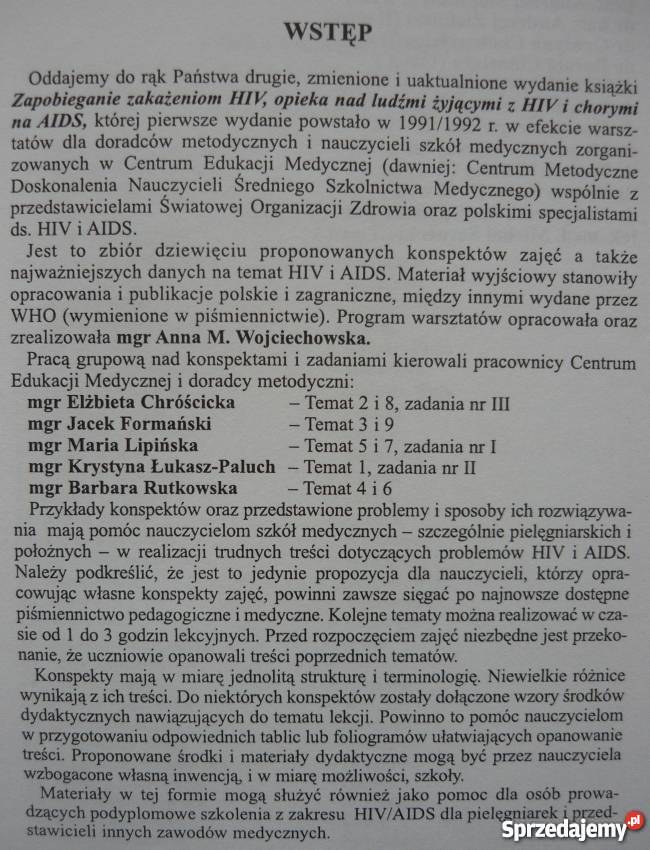 ZAPOBIEGANIE ZAKAŻENIOM HIV OPIEKA LUDŹMI Z HIV