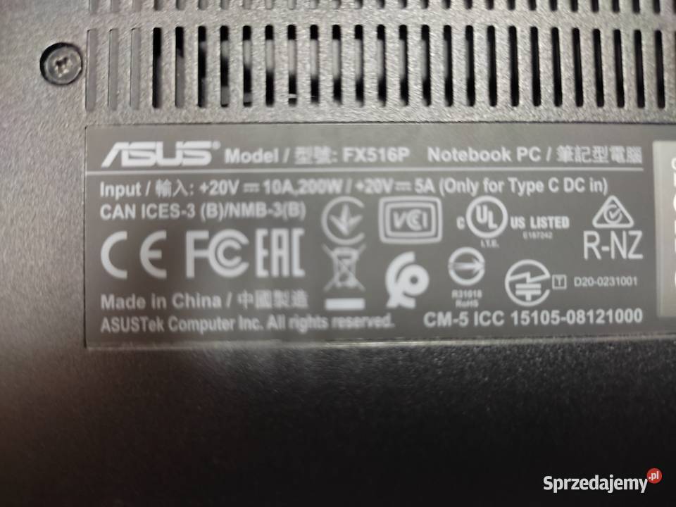 Sprzedam notebook asus FX516P 15 Laptopy i netbooki Warszawa