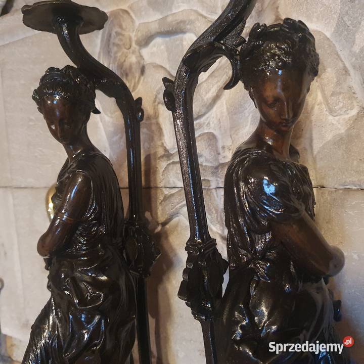 Dwie duże figuralne podstawy do lamp naftowych Wrocław
