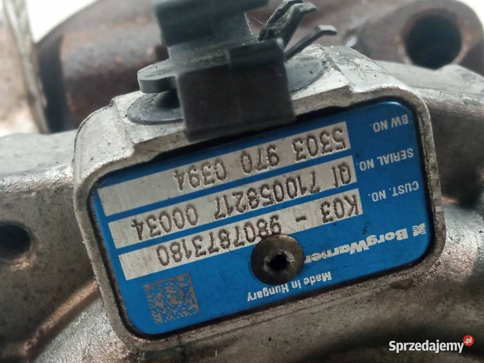 TURBOSPRĘŻARKA K03 9807673180 20 HDI Citroen C4 Rok produkcji 2014