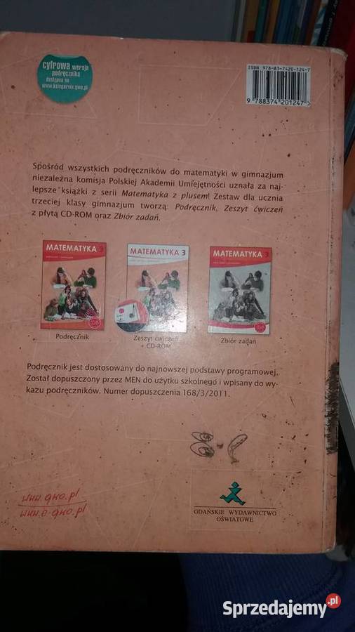 matematka 3 gimnazjum szkolne podręczniki Antykwariat Warszawa