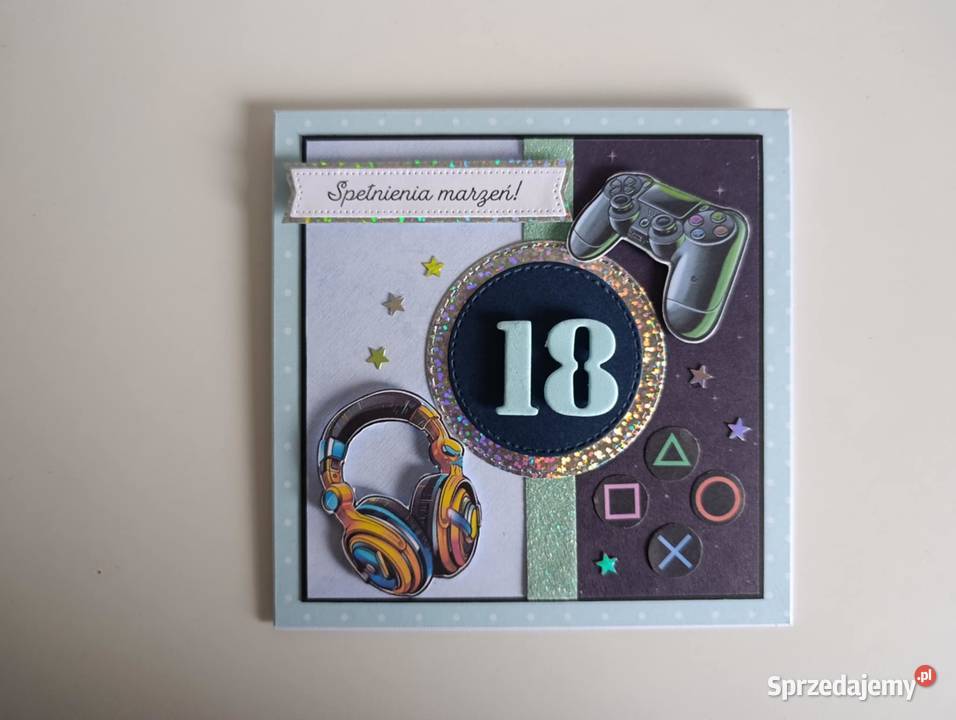 Kartka ręcznie robiona na 18te urodziny Łódź