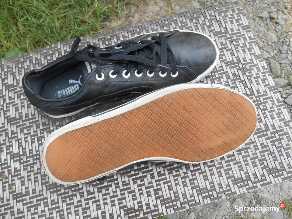 Męskie skórzane Buty 405 PUMA czarne 265 skóra Moda i Styl Dębica