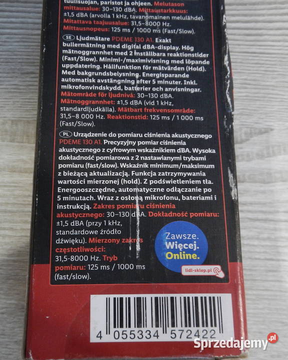 Miernik Poziomu Dźwięku Parkside PDEME 130 A1 Leżajsk