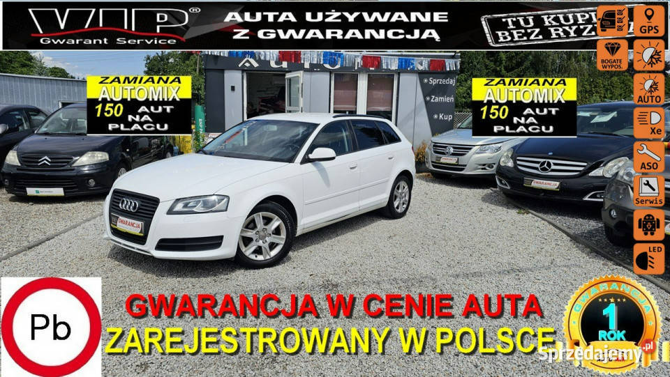 Audi A3 Oszczędny 12 Benzyna Przebieg 198 relingi dachowe Świdnica