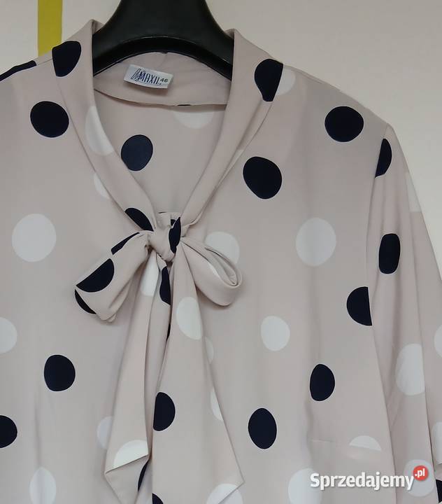 XL Rozpinana bluzka w grochy nowa Butik produkt Bluzki i koszule śląskie Gliwice