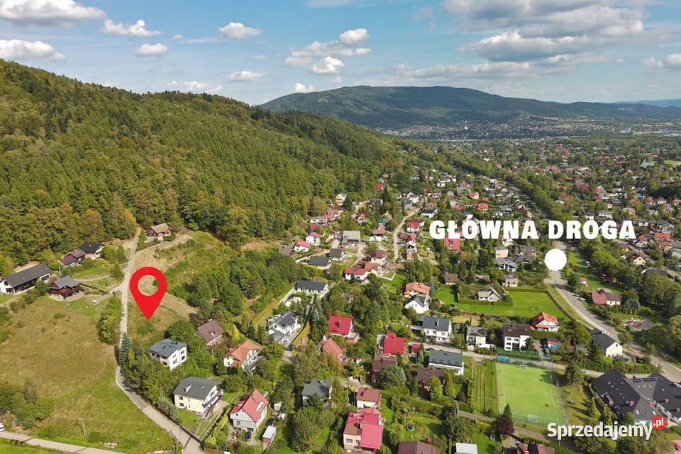 Widokowa działka budowlana 1127 m Bystra Śląska śląskie