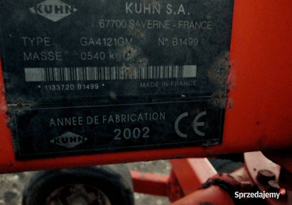 Zgrabiarka Kuhn GA 4121 GM tandem Busko-Zdrój sprzedam
