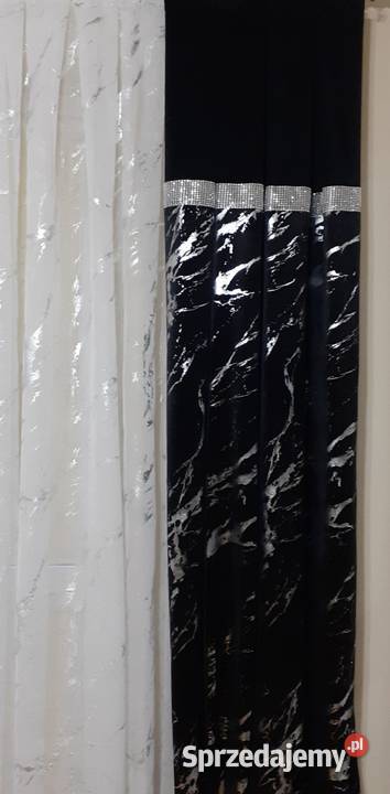 Zasłony welurowe srebrny marmurek Zasłony