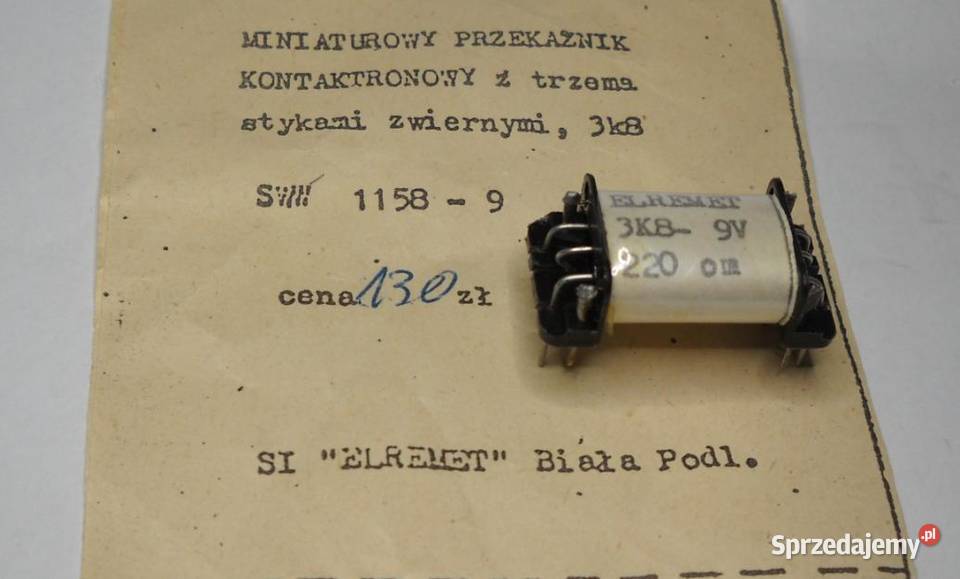 Przekaźnik kontaktronowy 3K8 9V ELREMET Gdańsk