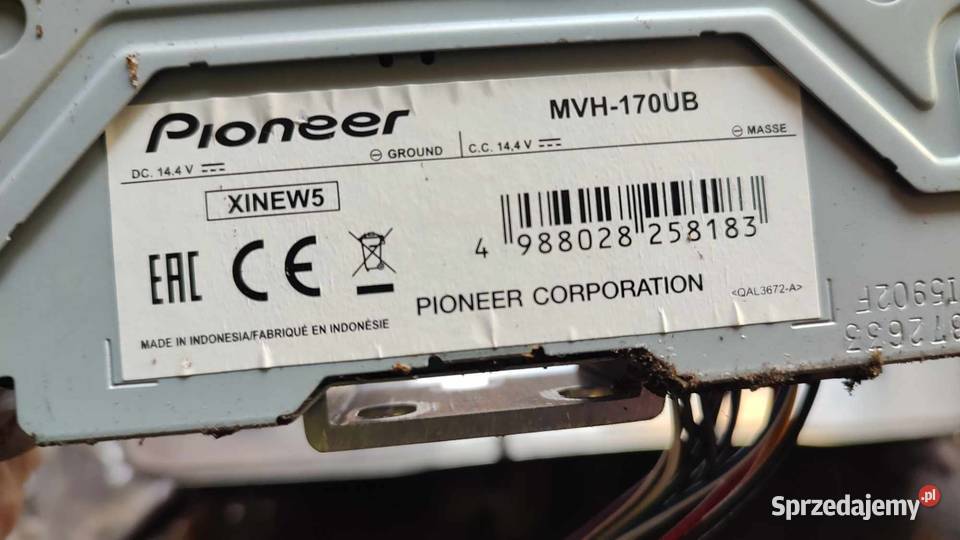 Radio 1Din Pioneer MVH170UB USB AUX osobowe Pozostałe Książ Wielkopolski