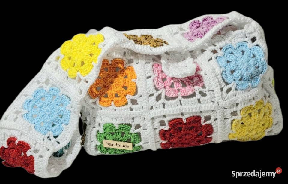 Torebka letnia plażowa ręcznie wykonana Na ramię  Krzywaczka